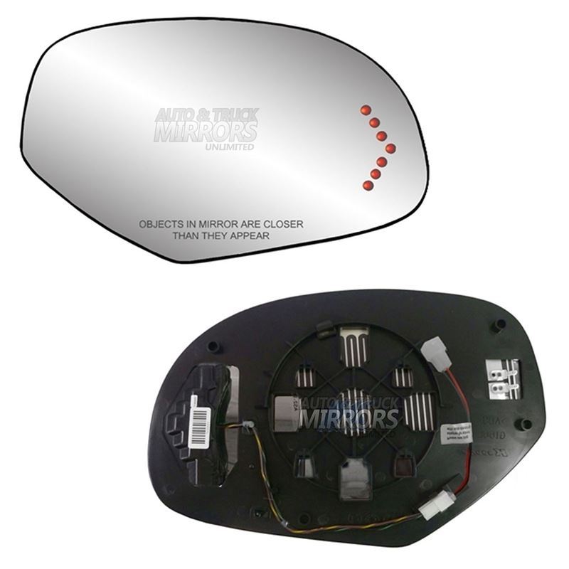 Fits 08-13 GMC Sierra 1500 Passenger Side Mirror Glass with Back Plate - Signal and Heated 2008 Gmc Sierra 1500 Passenger Side Mirror